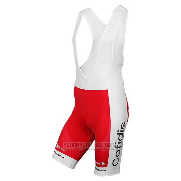 2017 Fahrradbekleidung Cofidis Rot Trikot Kurzarm und Tragerhose